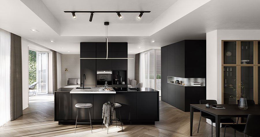 Zwarte SieMatic PURE eiland keuken | Gennu